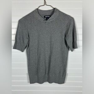 Lands' End Heather Gray Crew Neck Top